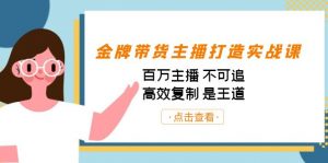 金牌带货主播打造实战课：百万主播 不可追，高效复制 是王道（10节课）-网创小站