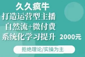 久久疯牛·自然流+微付费(12月23更新)打造运营型主播，包11月+12月-网创小站