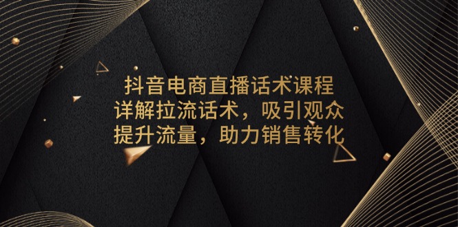 抖音电商直播话术课程，详解拉流话术，吸引观众，提升流量，助力销售转化-网创小站