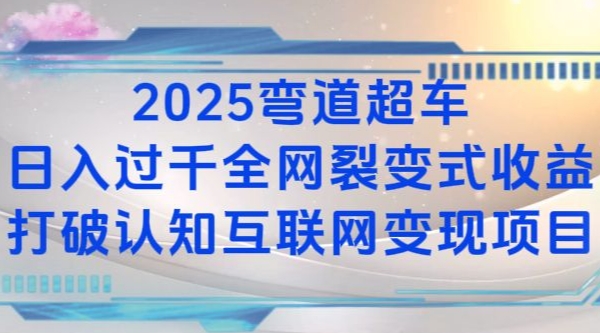 2025弯道超车日入过K全网裂变式收益打破认知互联网变现项目【揭秘】-网创小站
