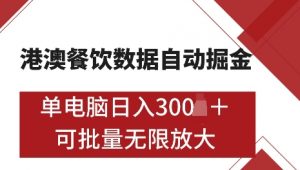 港澳数据全自动掘金，单电脑日入5张，可矩阵批量无限操作【仅揭秘】-网创小站