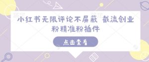 小红书无限评论不屏蔽 截流创业粉精准粉插件-网创小站