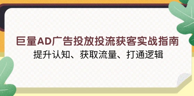 巨量AD广告投放投流获客实战指南，提升认知、获取流量、打通逻辑-网创小站