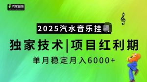 2025汽水音乐挂JI项目，独家最新技术，项目红利期稳定月入6000+-网创小站