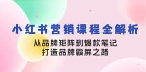 小红书营销课程全解析，从品牌矩阵到爆款笔记，打造品牌霸屏之路-网创小站