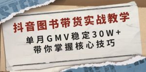 抖音图书带货实战教学，单月GMV稳定30W+，带你掌握核心技巧-网创小站