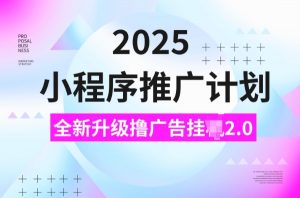 2025小程序推广计划，撸广告挂JI3.0玩法，日均5张【揭秘】-网创小站