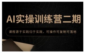 AI实操训练营二期，课程源于实践归于实践，可操作可复制可落地-网创小站