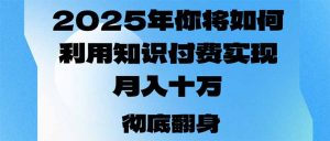 2025年，你将如何利用知识付费实现月入十万，甚至年入百万？-网创小站