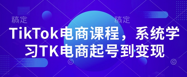 TikTok电商课程，​系统学习TK电商起号到变现-网创小站