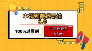 中视频搬运玩法6.0，利用软件双重去重，100%过原创，小白也能月入5w+-网创小站