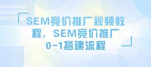 SEM竞价推广视频教程，SEM竞价推广0-1搭建流程-网创小站