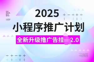 2025小程序推广计划，全新升级撸广告挂JI2.0玩法，日入多张，小白可做【揭秘】-网创小站