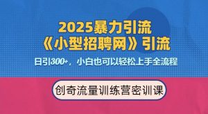 2025最新暴力引流方法，招聘平台一天引流300+，日变现多张，专业人士力荐-网创小站