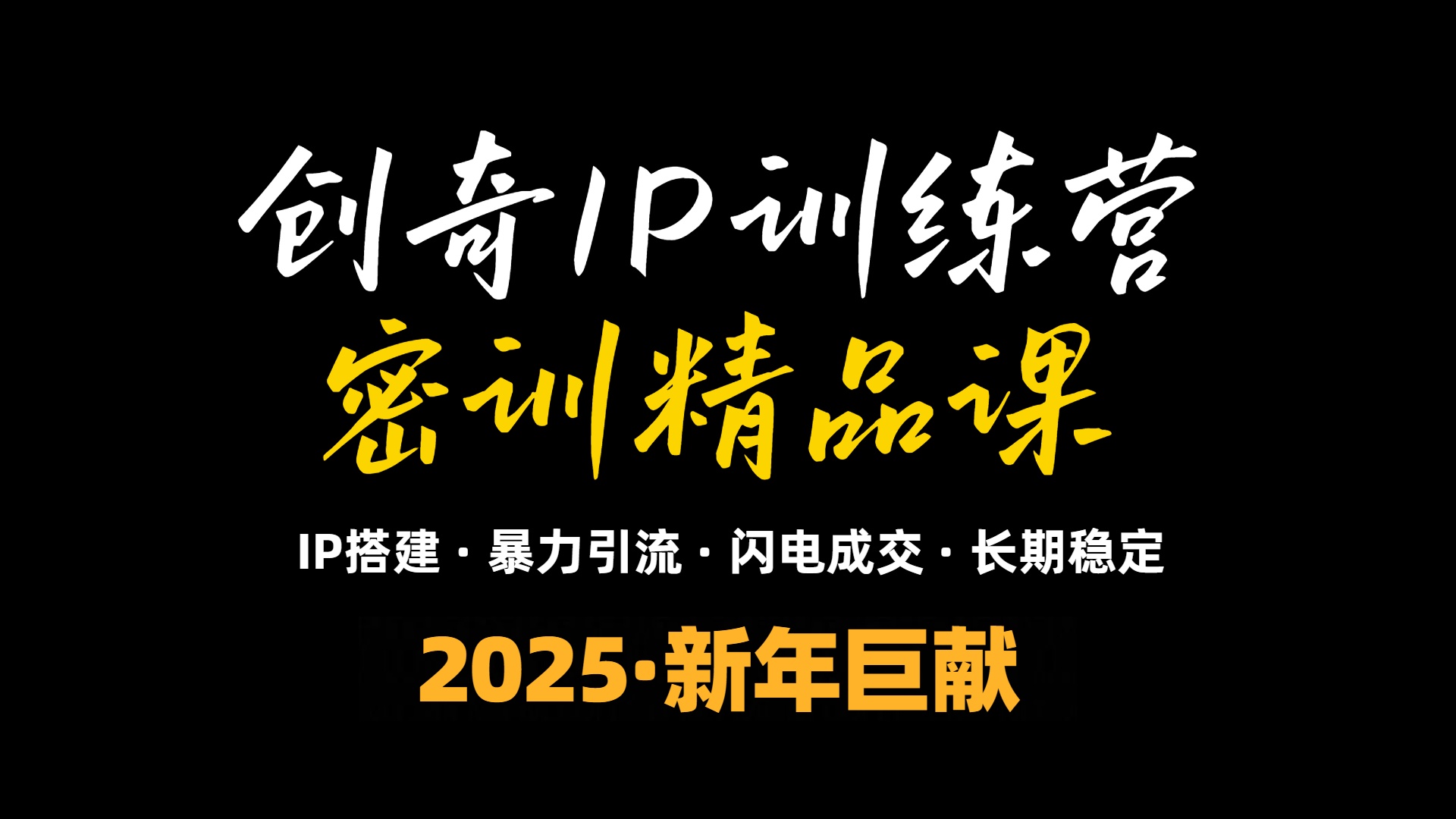 2025年“知识付费IP训练营”小白避坑年赚百万，暴力引流，闪电成交-网创小站