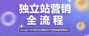 独立站营销全流程,Google SEO优化,社媒站外引流,独家营销技巧-网创小站