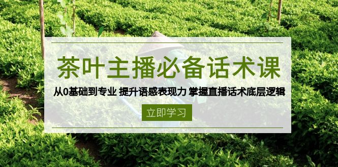 茶叶 主播必备话术课 从0基础到专业 提升语感表现力 掌握直播话术底层逻辑-网创小站
