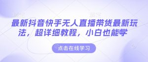 最新抖音快手无人直播带货玩法,超详细教程,小白也能学-网创小站