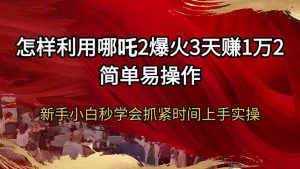 怎样利用哪吒2爆火3天赚1万2简单易操作新手小白秒学会抓紧时间上手实操-网创小站