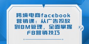 跨境电商facebook营销课：从广告投放到BM管理，全面掌握FB营销技巧-网创小站
