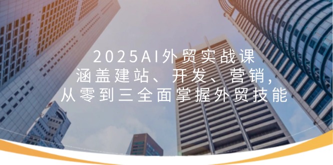 2025AI外贸实战课：涵盖建站、开发、营销, 从零到三全面掌握外贸技能-网创小站