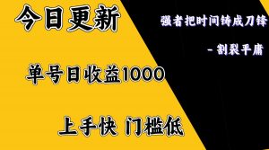 上手一天1000打底，正规项目，懒人勿扰-网创小站