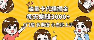 流量卡代理掘金，0门槛，每天躺赚3000+，多种推广渠道，新手小白轻松上手-网创小站