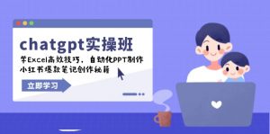 chatgpt实战班，学Excel高效技巧，自动化PPT制作，小红书爆款笔记创作秘籍-网创小站