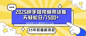 2025年初新项目快手短视频带货轻松日入500+-网创小站
