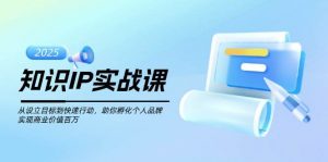 知识IP实战课，从设立目标到快速行动，助你孵化个人品牌，实现商业价值百万-网创小站