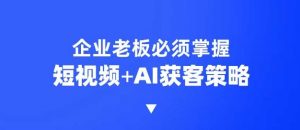 企业短视频AI获客霸屏流量课，6步短视频+AI突围法，3大霸屏抢客策略-网创小站