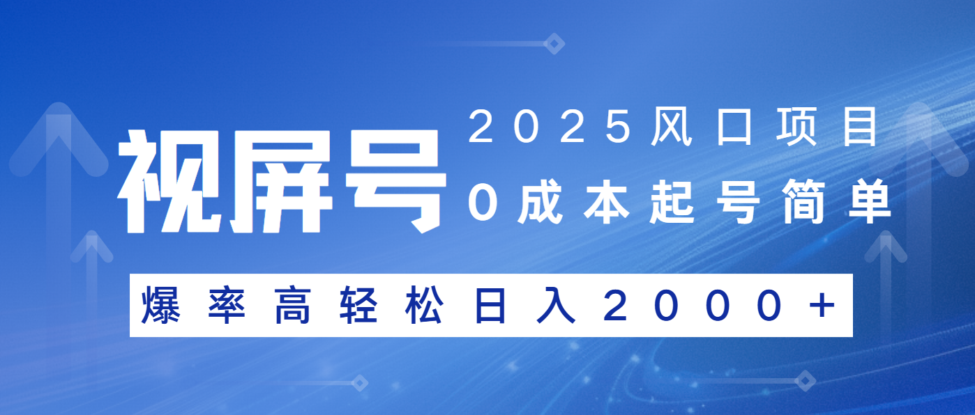 2025风口项目，视频号带货，起号简单，爆率高轻松日入2000+-网创小站