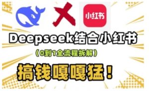deepseek+小红书打造流量生产线实操课，0到1全流程拆解，搞钱嘎嘎猛-网创小站