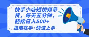 2025最新快手小店运营，单日变现500+  新手小白轻松上手！-网创小站