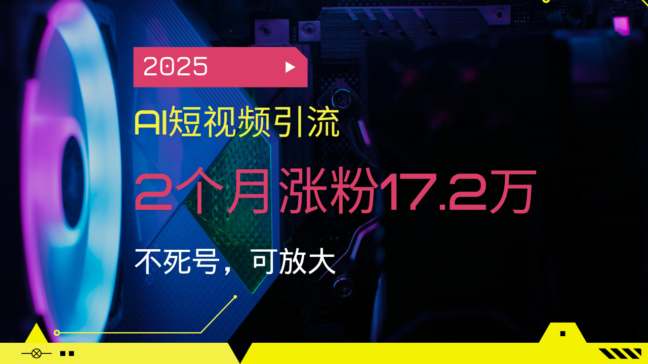 2025AI短视频引流，2个月涨粉17.2万，不死号，可放大-网创小站