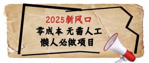 2025新风口，懒人必做项目，零成本无需人工，轻松上手无门槛-网创小站