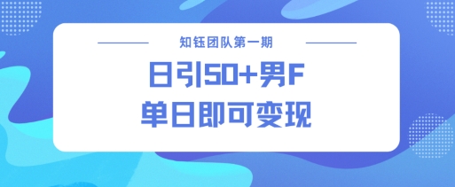 男粉引流新方法不违规，当日即可变现-网创小站