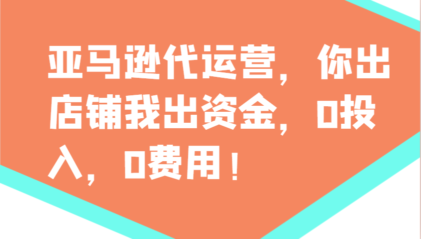 亚马逊代运营，你出店铺我出资金，0投入，0费用，无责任每天300分红，赢亏我承担-网创小站