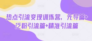 热点引流变现训练营，先导篇+泛粉引流篇+精准引流篇-网创小站