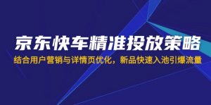 京东快车精准投放策略，结合用户营销与详情页优化，新品快速入池引爆流量-网创小站