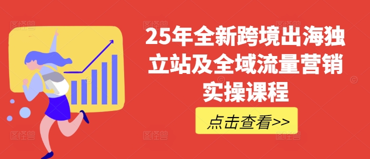 25年全新跨境出海独立站及全域流量营销实操课程，跨境电商独立站TIKTOK全域营销普货特货玩法大全-网创小站