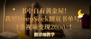 书中自有黄金屋！我用DeepSeek翻页书单号，1条视频变现多张！附详细教学-网创小站