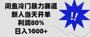 闲鱼冷门暴力赛道，新人当天开单，利润80%，日入多张【揭秘】-网创小站