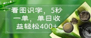 看图识字，5秒一单，单日收益轻松400+-网创小站
