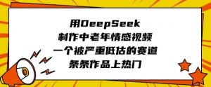 用DeepSeek制作中老年情感视频，一个被严重低估的赛道，条条作品上热门-网创小站