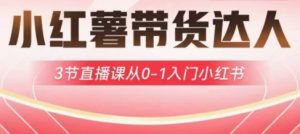 小红薯达人带货启航计划，3节直播课从0-1入门小红书-网创小站