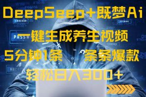 DeepSeek+既梦Ai生成养生视频，5分钟一条，条条爆款，轻松日入300+-网创小站