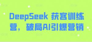 DeepSeek 获客训练营,破局AI引爆营销-网创小站