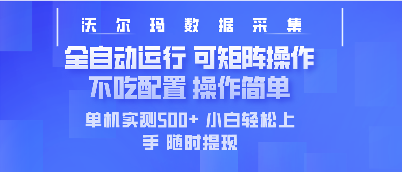 最新沃尔玛平台采集 全自动运行 可矩阵单机实测500+ 操作简单-网创小站