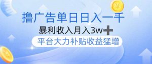 撸广告躺赚，单设备日入1000+，月入3w+，今年最强撸广告上线-网创小站